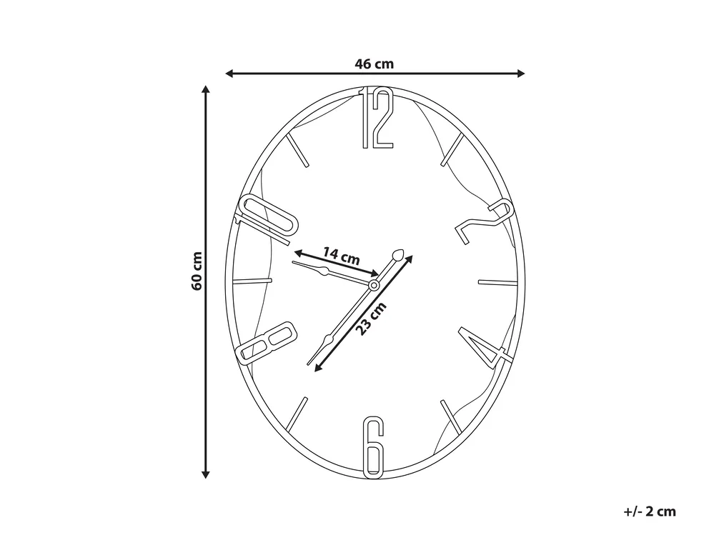 Wanduhr MEYNES 46 cm Metall Schwarz_892136