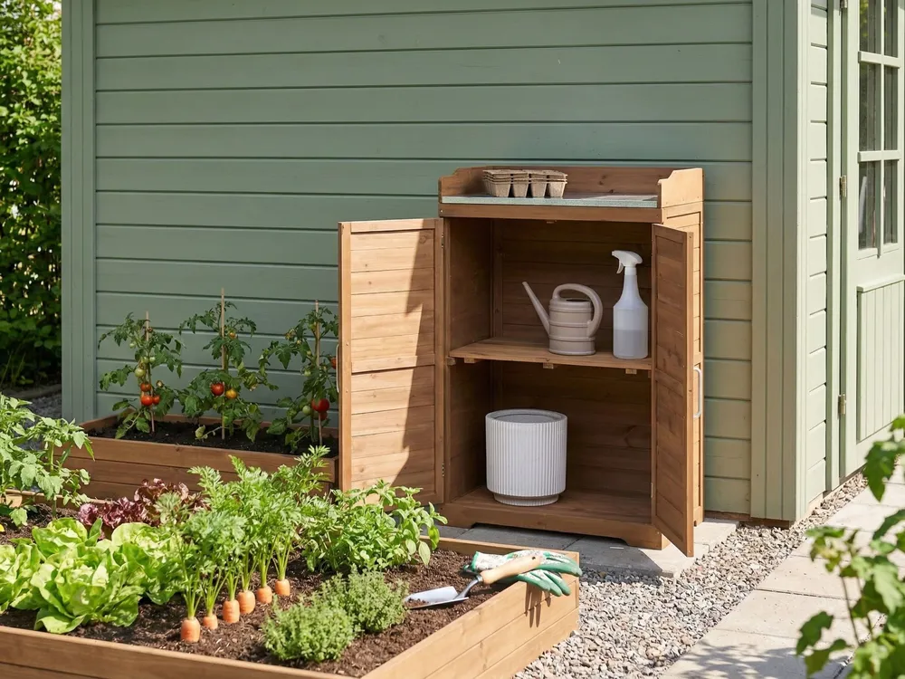 Pflanztisch TEREVILLE 67 cm 100 cm Tannenholz Braun