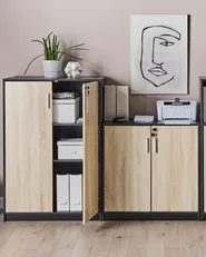 Büroschrank ZEHNA Braun / Schwarz_885527