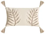 Dekokissen 2er Set POMETIA 30 x 50 cm Baumwolle Beige Blumenmuster_1041397
