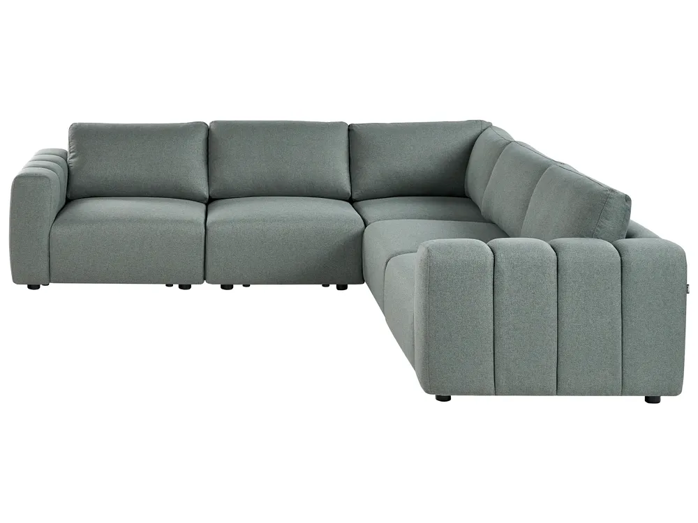Modul Ecksofa 5-Sitzer KIVVIK Stoff Grün linksseitig