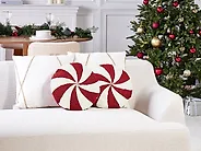 Dekokissen 2er Set SWIRL CANDY 40 x 40 cm Bouclé Rot_1175762
