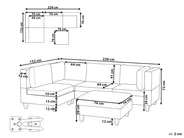 Modular Corner Sofa 4 Seater UNSTAD with Ottoman Fabric Light Beige Right Hand_925314