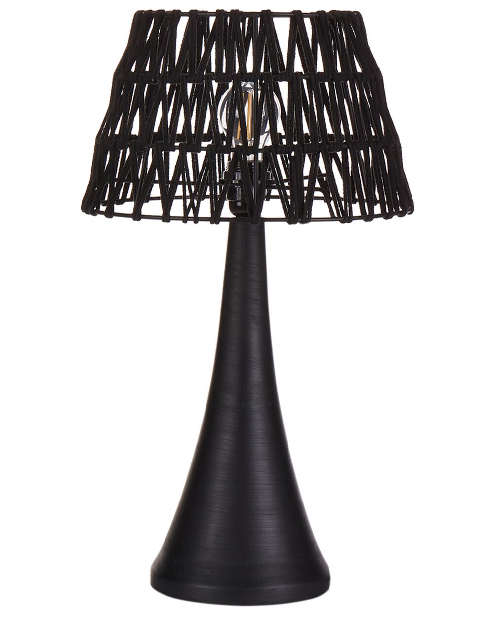 Tischlampe PELLEJAS Mangoholz Schwarz
