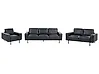 Sofa Set 6-Sitzer SOVIK Kunstleder Schwarz