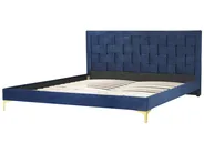 Bett mit Lattenrost Samtstoff LIMOUX 180 x 200 cm Marineblau_867273