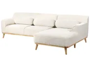 Ecksofa 3-Sitzer SIMOS Bouclé Weiß linksseitig_927950