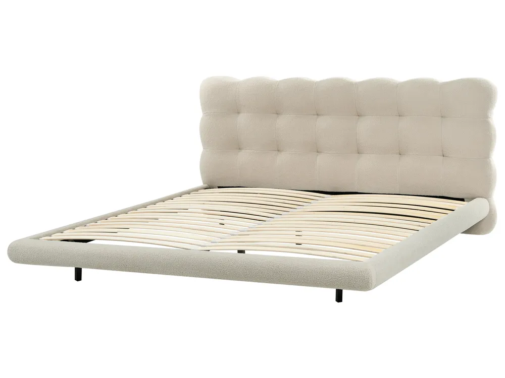 Bett mit Lattenrost Bouclé SOULISSE 180 x 200 cm Beige_1129663