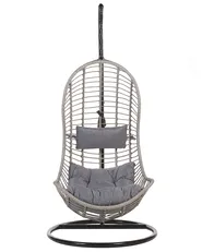 Hanging Chair with Stand PINETO PE Rattan Grey_763847