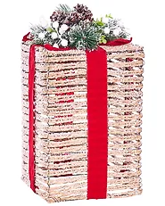Weihnachtsdekoration 3er Set LED VAHTO 46/32/30 cm Weihnachtsgeschenke Braun_1179425