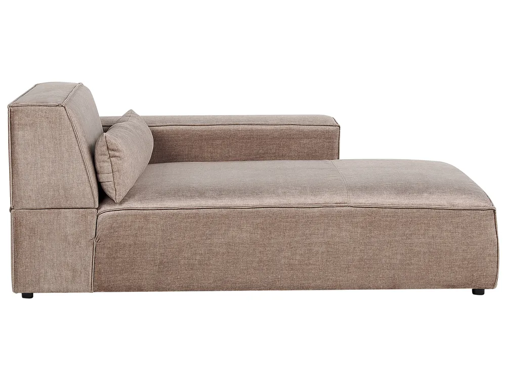 Linksseitige Chaiselongue HELLNAR Stoff Hellbraun