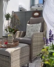 Aufbewahrungskorb 2er Set KITIM mit Rädern Rattan Naturfarben_1159394