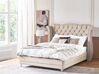 Bett mit Lattenrost Samtstoff AYETTE 160 x 200 cm Beige