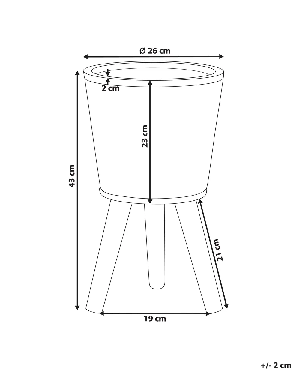 Elevated Plant Pot ALIARTOS 26 cm Off-White_982188