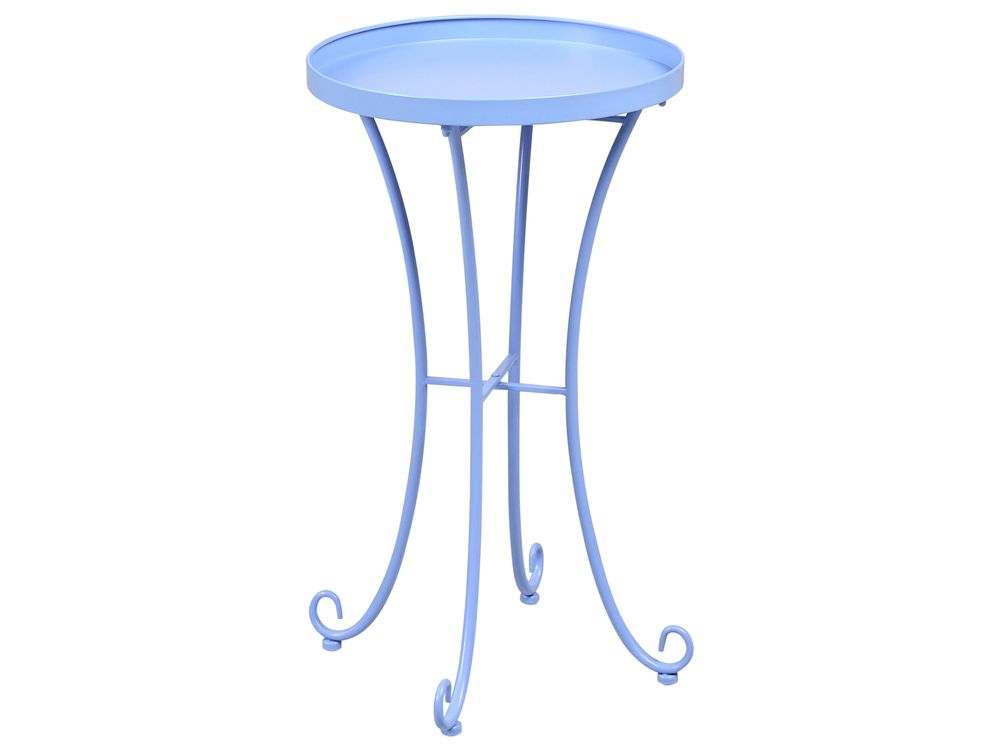 Outdoor Beistelltisch CAVINIA 40 cm 40 cm Metall Hellblau