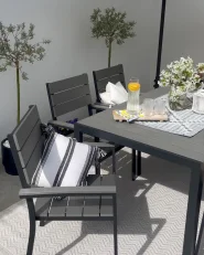 Gartentisch COMO 150 cm 90 cm Grau_932578
