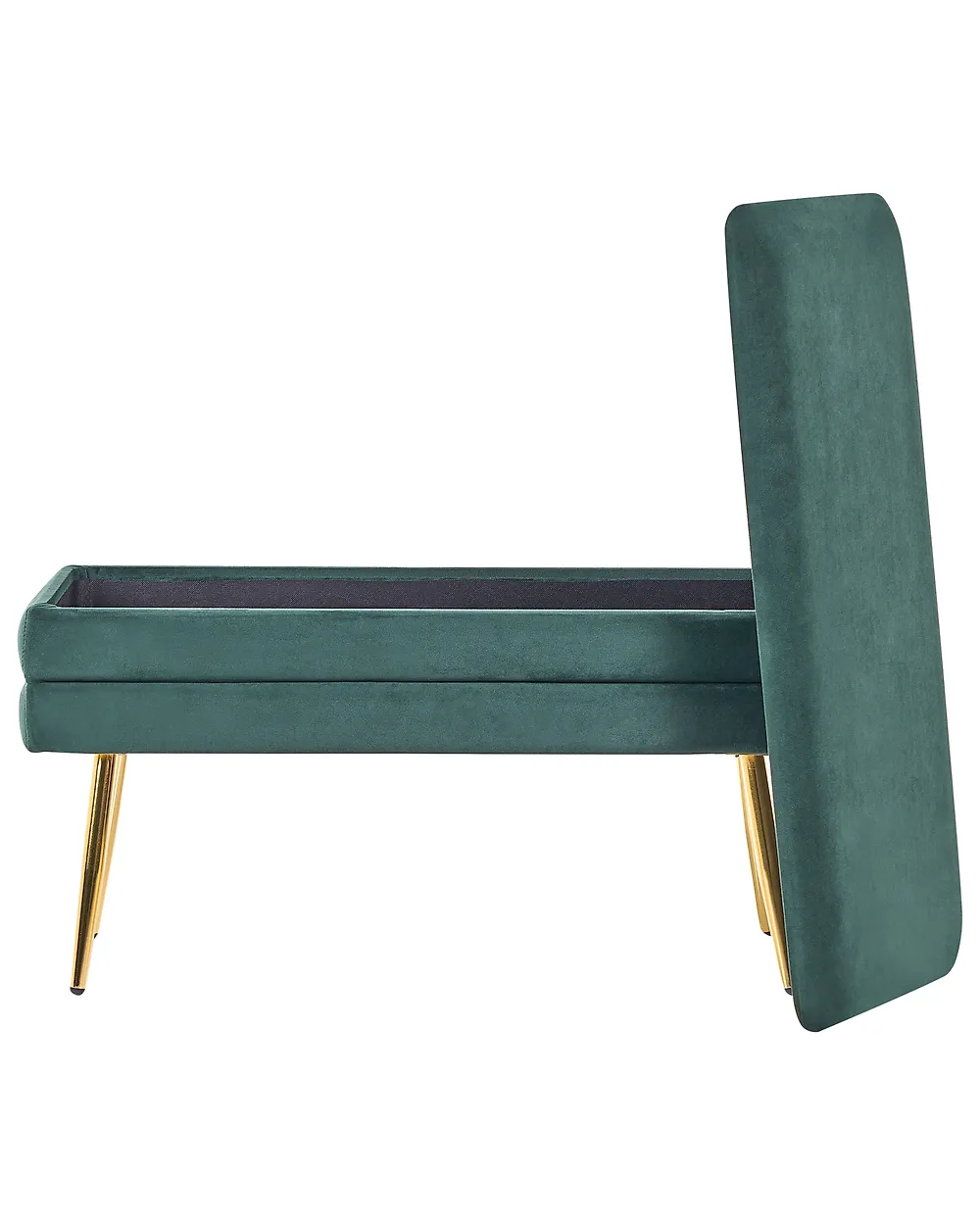 Banc de rangement rembourré DURHAM Velours Vert foncé_1194843