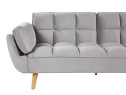 Schlafsofa 3-Sitzer ASBY Samtstoff Hellgrau_788071