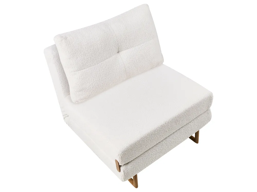 1-Sitzer Schlafsofa JERSLEV Bouclé Cremeweiß_1010138