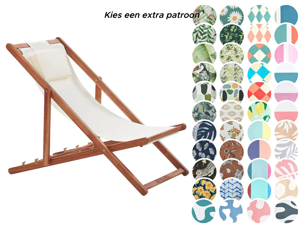 Inklapbare ligstoel AVELLINO met vervangingshoezen Acaciahout Donkerbruin_860133