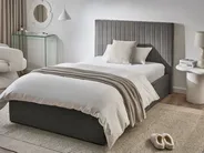 Bett mit Stauraum VION Samtstoff Grau 120 x 200 cm_1062858