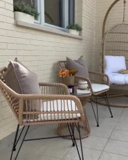 Hängesessel mit Gestell ALLERA Polyrattan Beige_951392