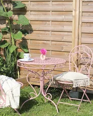 Bistro Set klappbar ALBINIA Metall Rosa_836139
