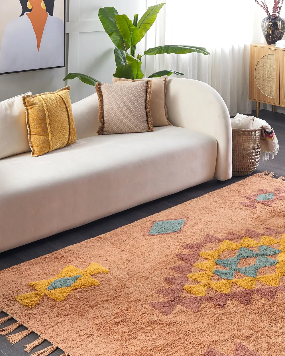 Teppich IGDIR Orange 140 x 200 cm Baumwolle