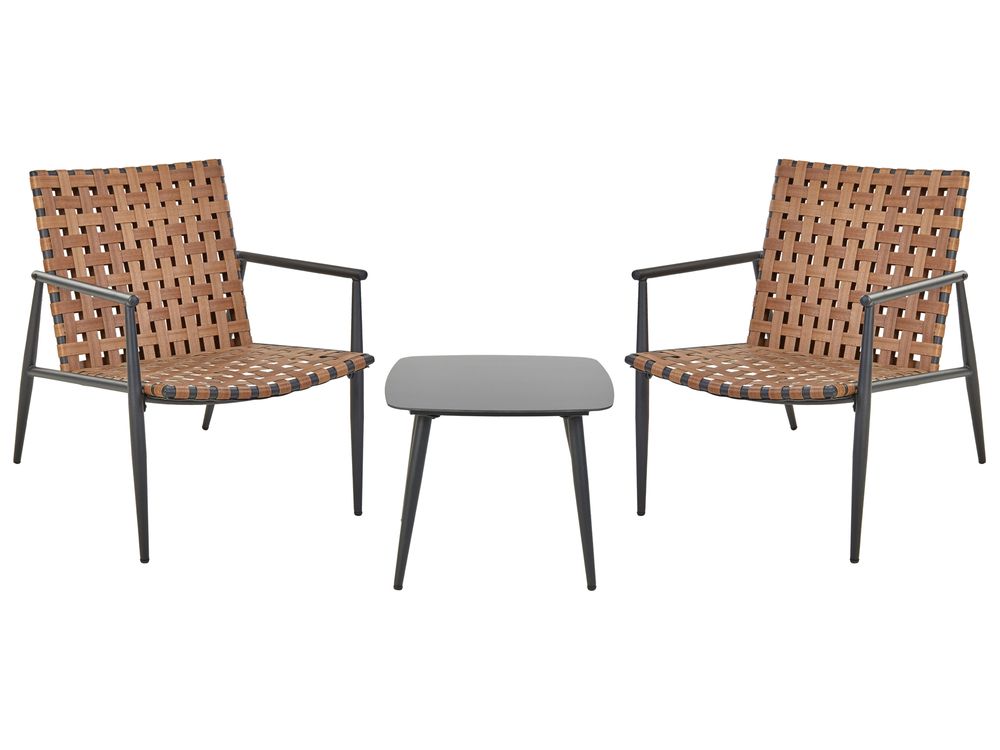 Bistro Set ZIRIA Polyrattan Braun