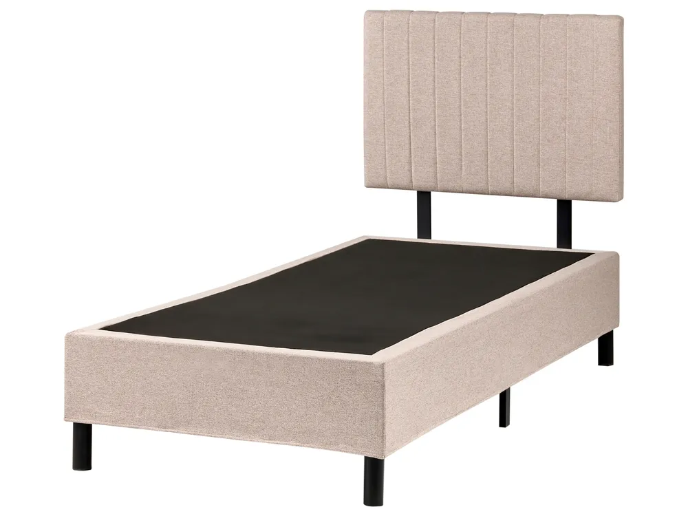 Boxspringbett Stoff COUNTESS 90 x 200 cm Beige_1054207