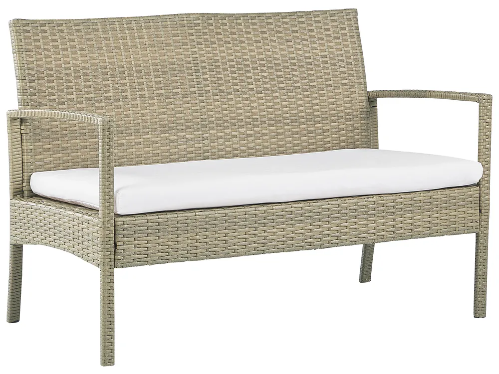 Lounge Set mit Tisch MARSALA Polyrattan Hellbraun_804534
