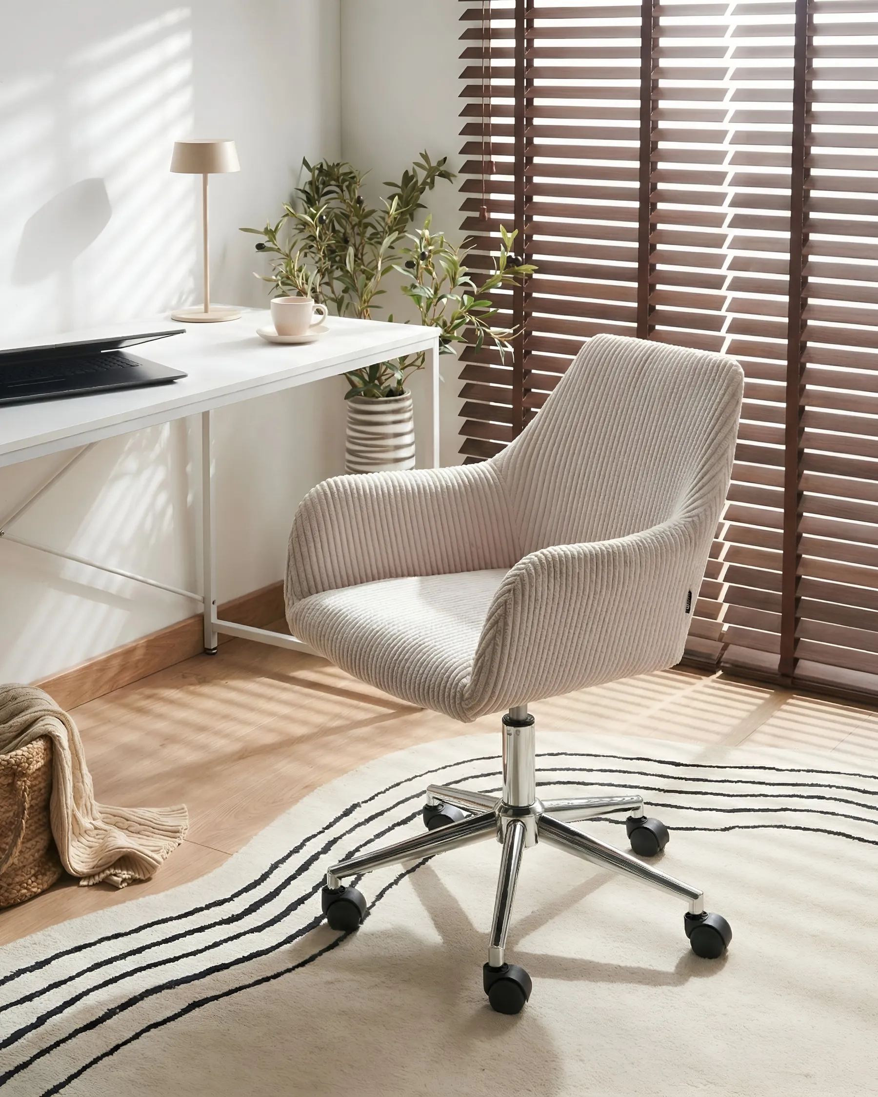 Office Chair WELLSTON Corduroy Light Beige_1042990