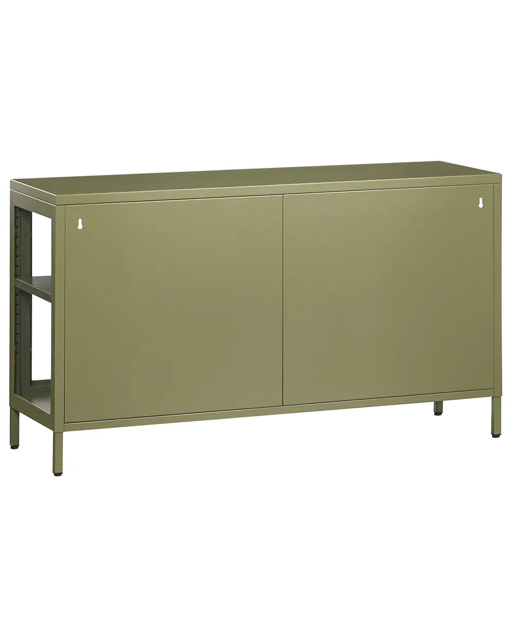 Glass Display Sideboard NEWPORT 115 cm Metal Green_1114943