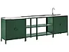 Outdoor-Küche 4er Set mit Spüle VILAMA Grün Metall