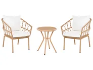 Bistro Set FERLA Polyrattan Hellbraun_1079347