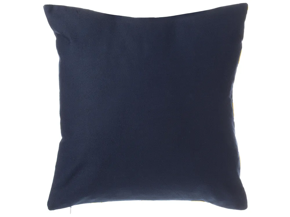 Lot de 2 coussins décoratifs MUSCARI 45 x 45 cm Coton Jaune Bleu Ikat_769149