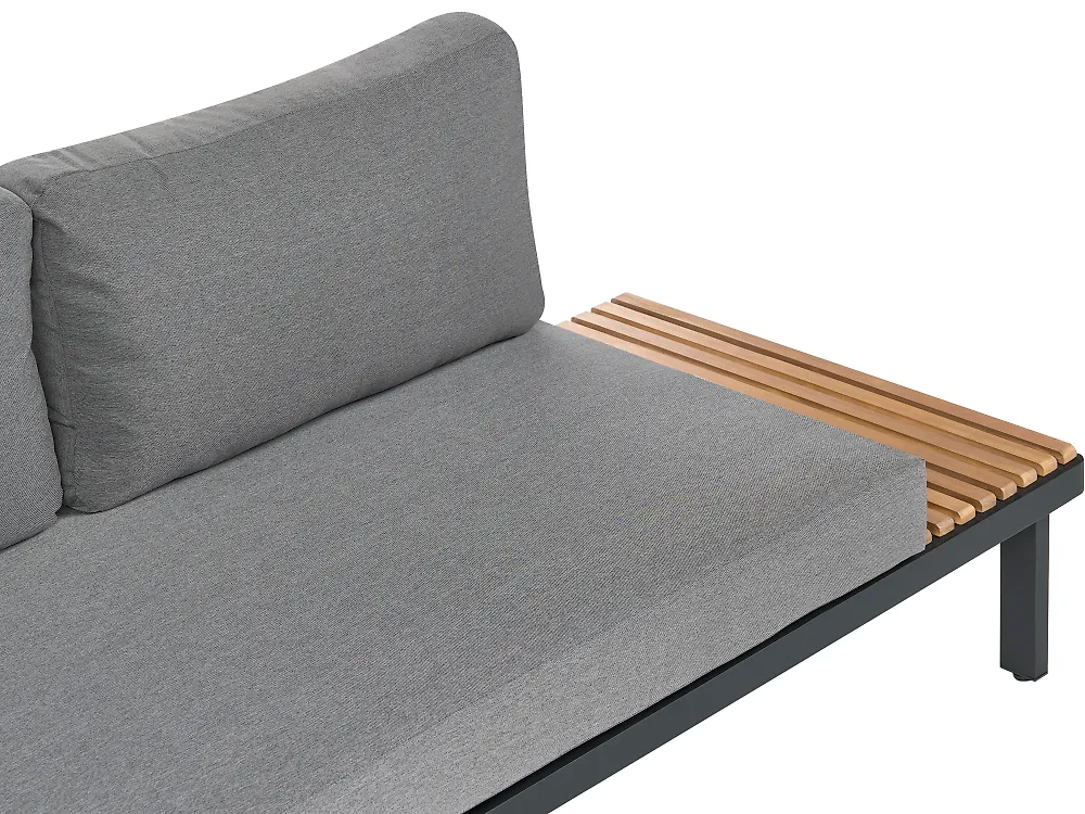 Garden Sofa 2 Seater FIVIZZANO Acacia Wood Dark Grey_1159501