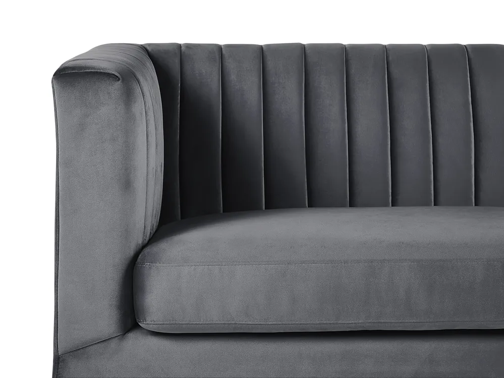 Sofa 3 Seater ARVIKA Velvet Dark Grey_806159