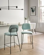 Set mit 2 Barstühlen DUETTE Stoff Hellblau_1015760