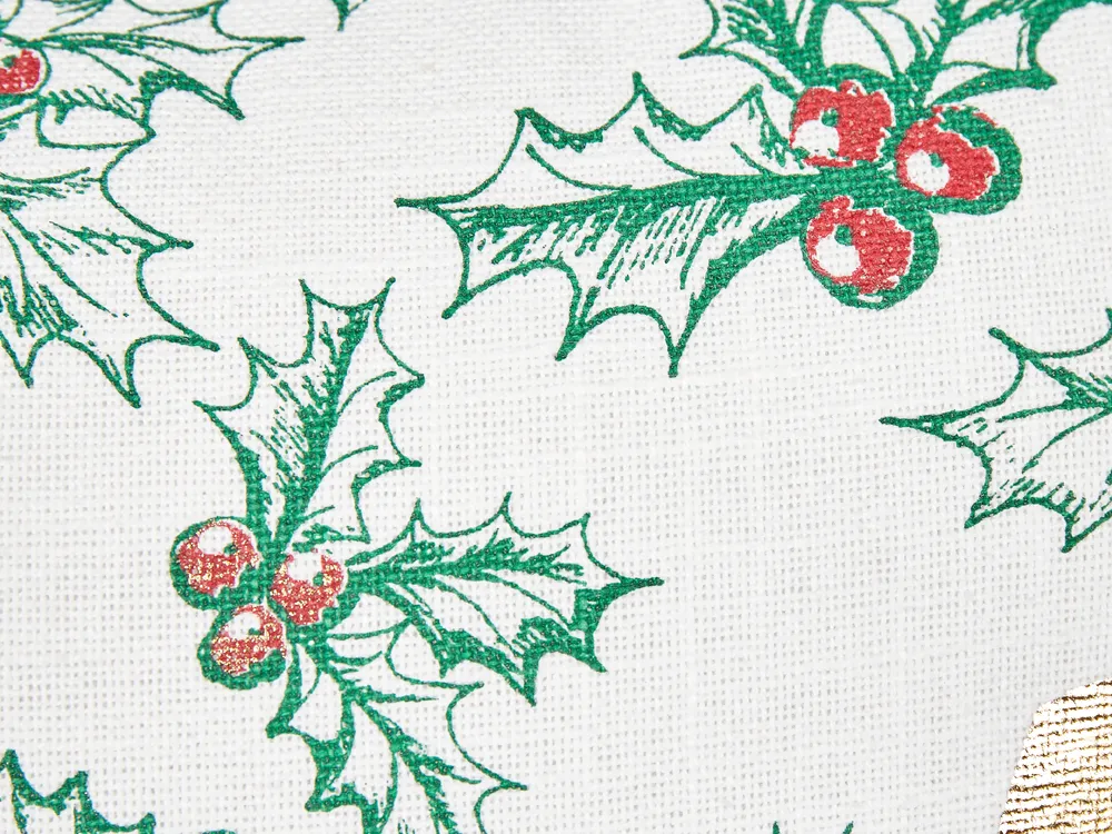 Dekokissen 2er Set ZAMIA 45 x 45 cm Baumwolle Weiß Weihnachtsmotiv_887978