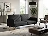 Schlafsofa 3-Sitzer SENJA Kunstleinen Schwarz