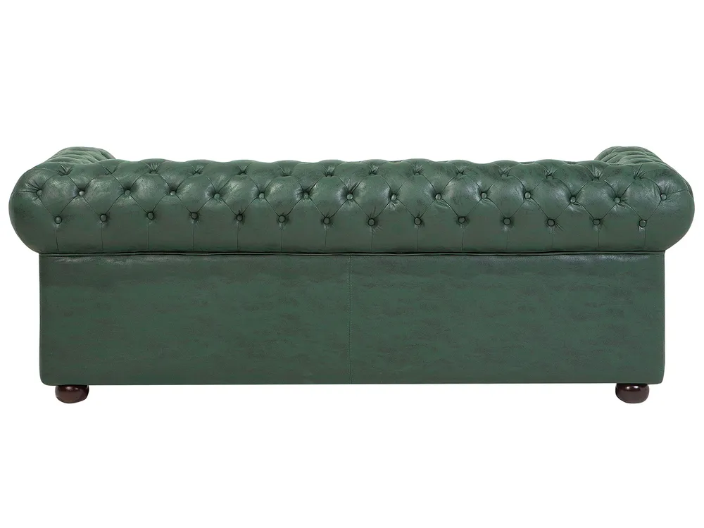 Sofa 3-Sitzer CHESTERFIELD Kunstleder Grün_696530