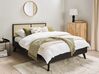 Bett mit Lattenrost Rattan MONPAZIER 140 x 200 cm Schwarz