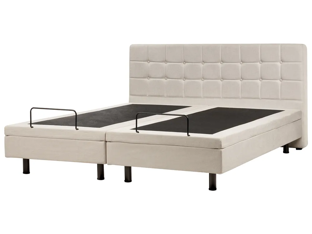 Adjustable Bed Fabric DUKE 180 x 200 cm (EU Super King) Light Beige_973315