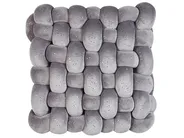 Dekokissen SIRALI 30 x 30 cm Samtstoff Grau Ohne Muster_815365