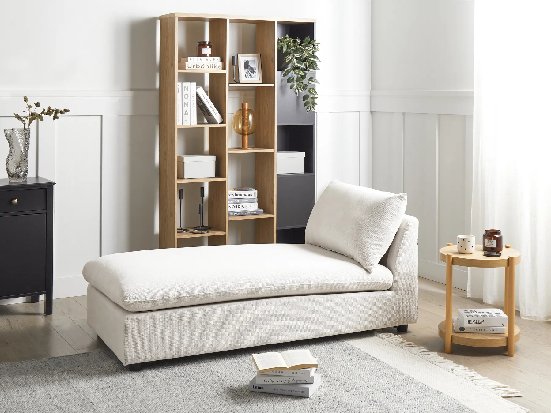 Chaiselongue VIZILLE Stoff Cremeweiß_955837