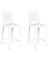 Set of 2 Bar Chairs WELLINGTON White