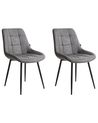 Esszimmerstuhl 2er Set MELROSE Kunstleder Grau
