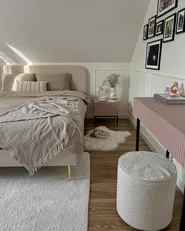 Bett mit Lattenrost Samtstoff FLAYAT 140 x 200 cm Hellbeige_907280