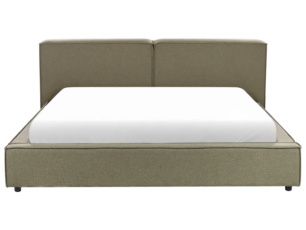 Bett mit Lattenrost Stoff LINARDS 180 x 200 cm Olivgrün_949282